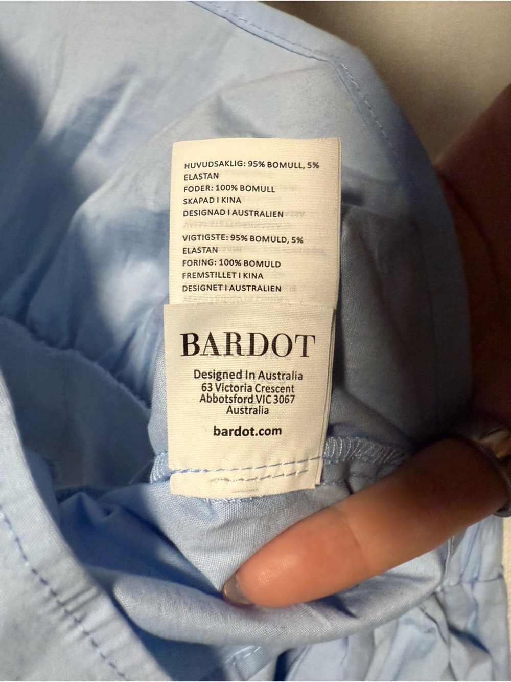 Bardot Light Blue Backless Peplum Poplin Top Size XS - Picture 6 of 8